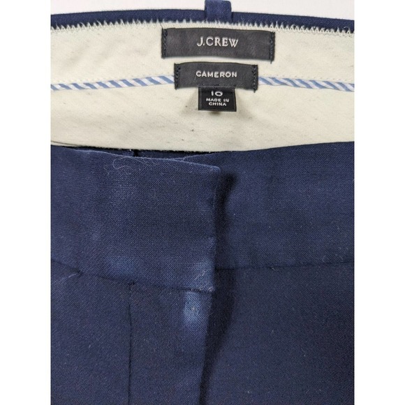 J Crew Cameron Dress Pants Navy Blue 10 Skinny Leg Slacks Trousers Pockets - Picture 2 of 6